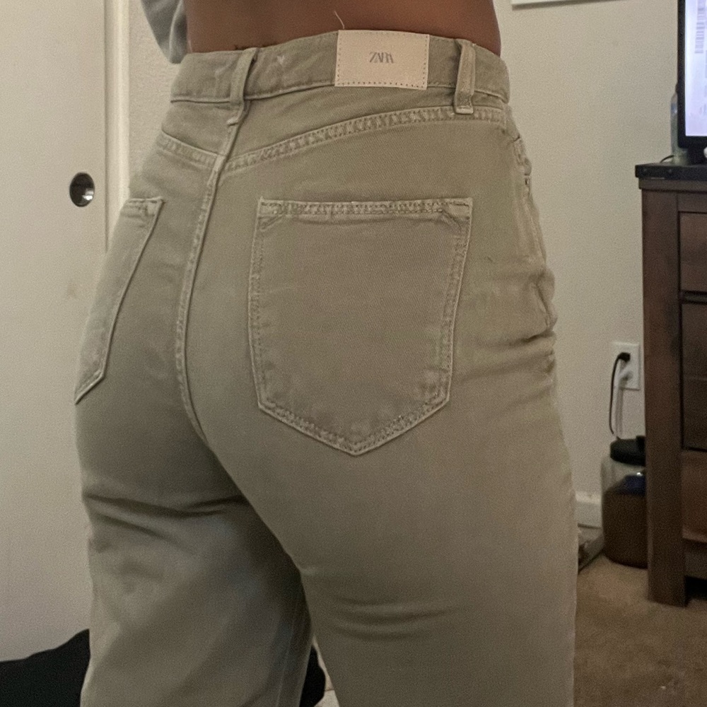 Zara olive jeans